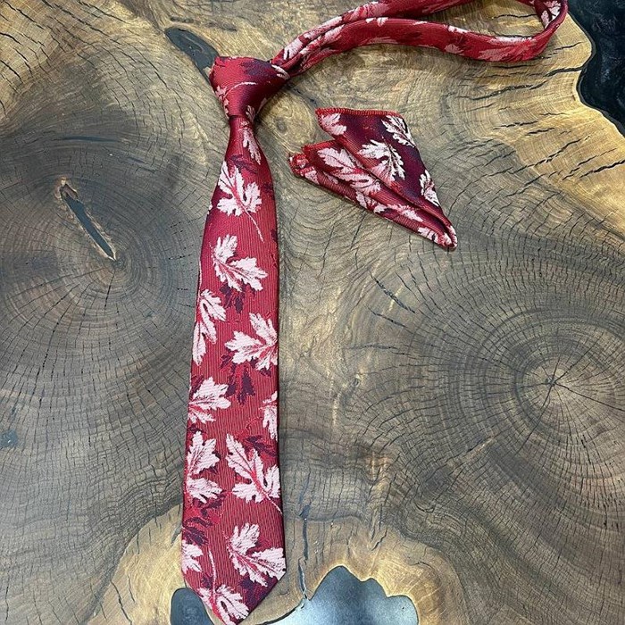ست کراوات و پوشت قرمز سفیدکد 10269 Set of tie and red jacket white code 10269