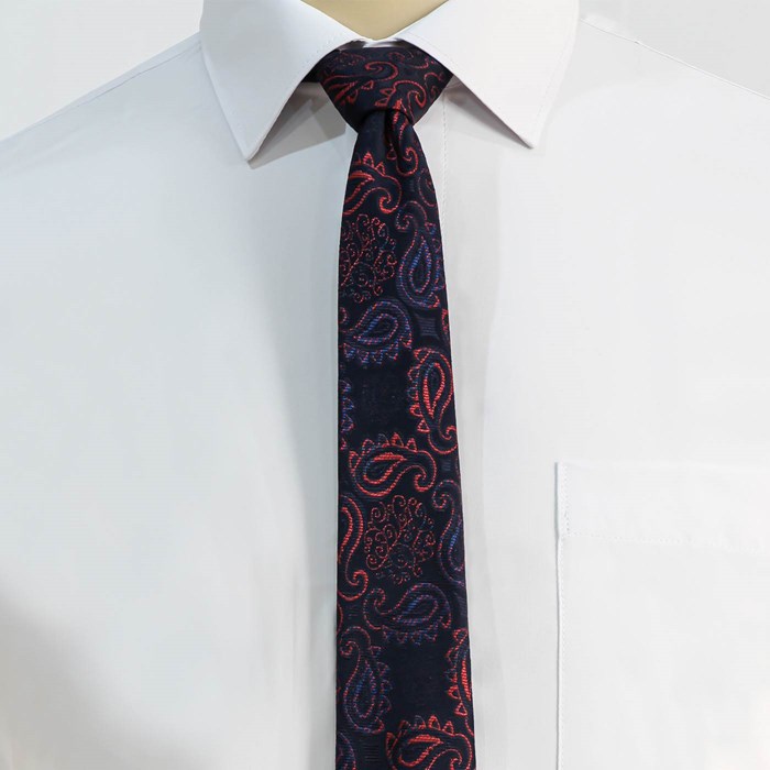 Tie and leather set of crimson crimson jacquard design code T01-07-1230C
