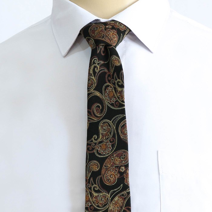 کراوات طرح بته جقه سبز زرد کد T01-07-2638 Yellow-green jacquard design tie code T01-07-2638