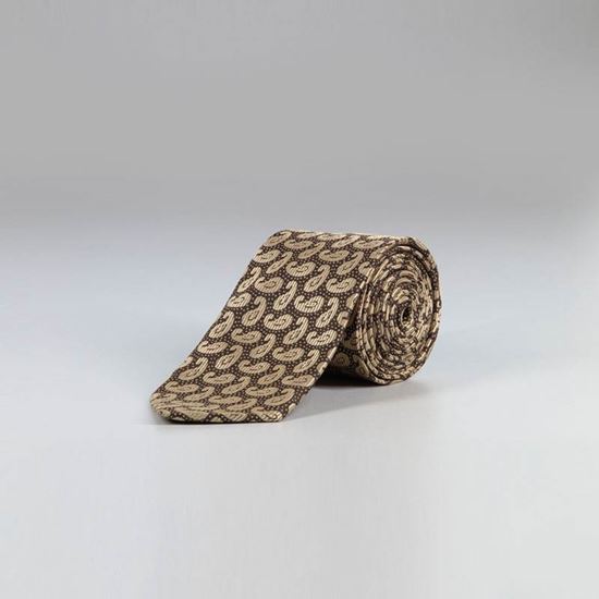 کراوات ترمه قهوه ای کرم کد T01-07-3124