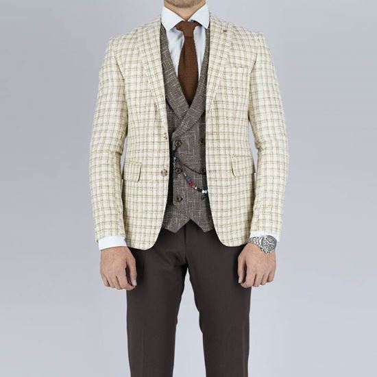 کت و شلوار مردانه چهار خانه ریز