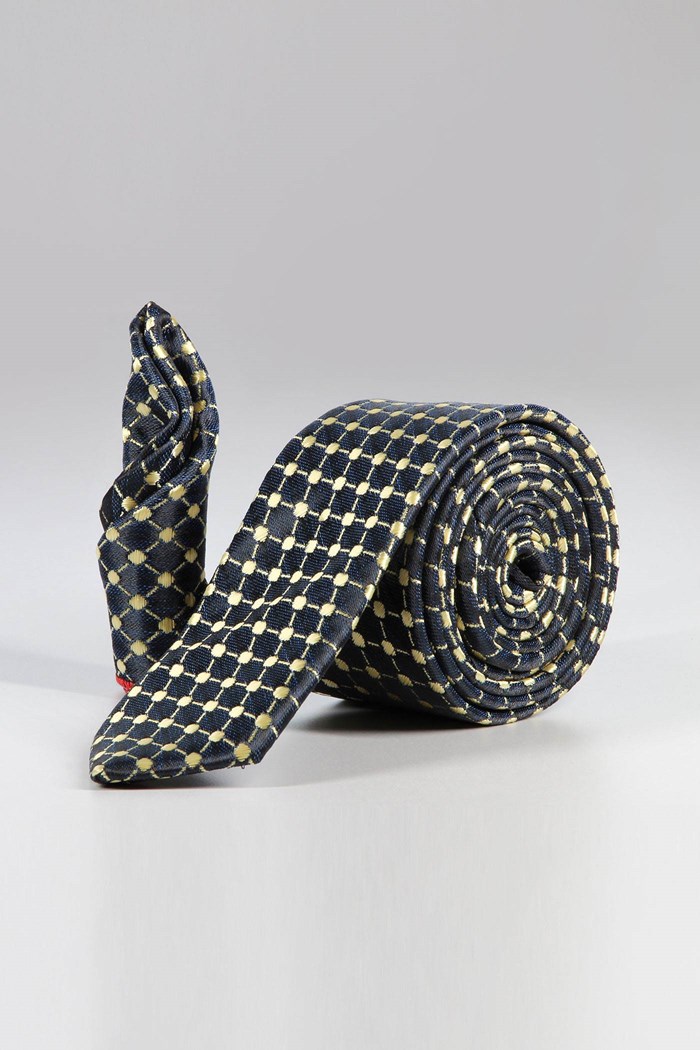 Yellow and navy blue tie pattern and skin set code T01-07-1226