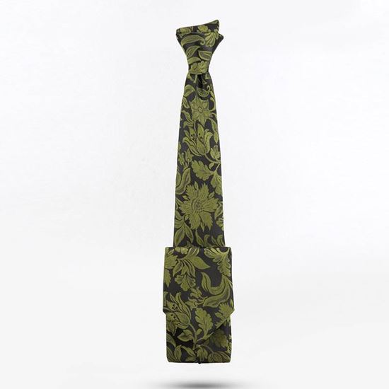 ست کراوات و پوشت مردانه مشکی سبز کد T01-07-0138