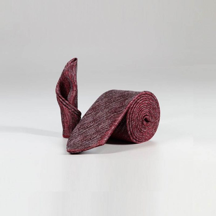 ست کراوات و پوشت طرح دار زرشکی کد T01-07-3001 Crimson patterned tie and leather set