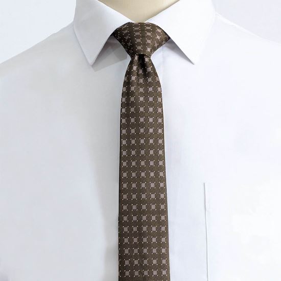 ست کراوات وپوشت طرح Macclesfield قهوه ای نسکافه ای کد T01-07-3137