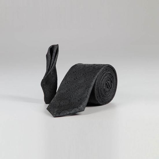 ست کراوات و پوشت طرح دار مشکی T01-07-0103