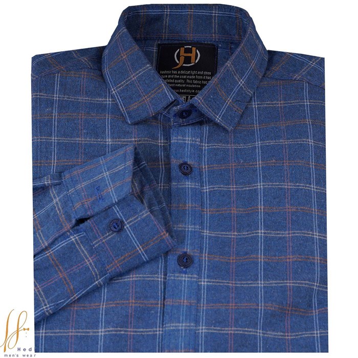 Mens plaid shirt in navy blue