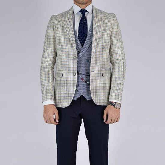 کت و شلوار مردانه چهار خانه ریز