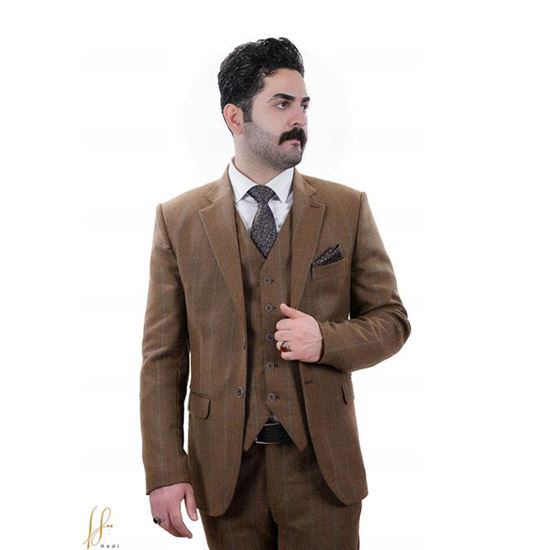کت و شلوار پشم انگلیسی مدل چهار خانه درشت