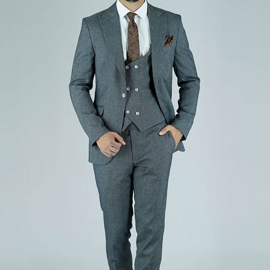 کت و شلوار مردانه سوزنی زمینه نقره ای