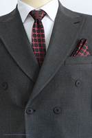 Tie set and leather Macclesfield design black crimson code T01-07-0130A