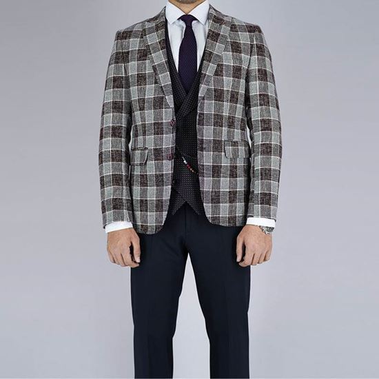 کت  و شلوار مردانه مدل چهار خانه درشت