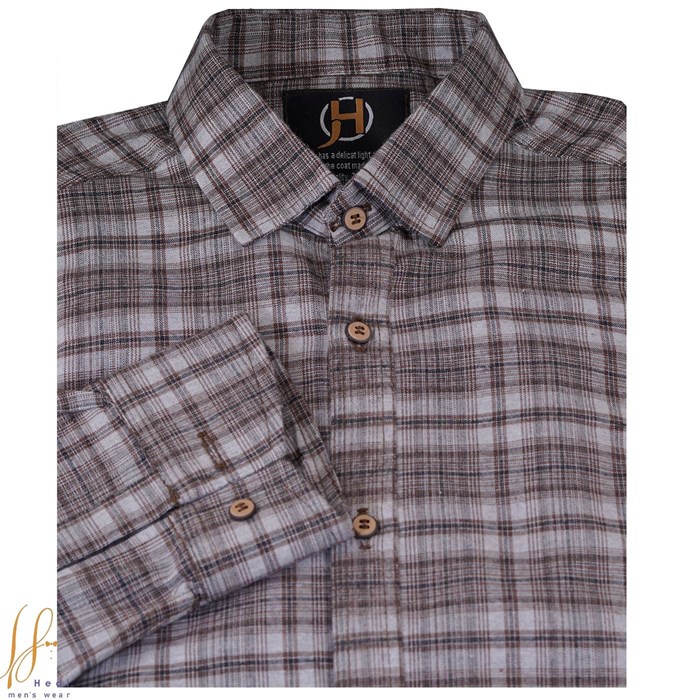 Mens brown plaid shirt