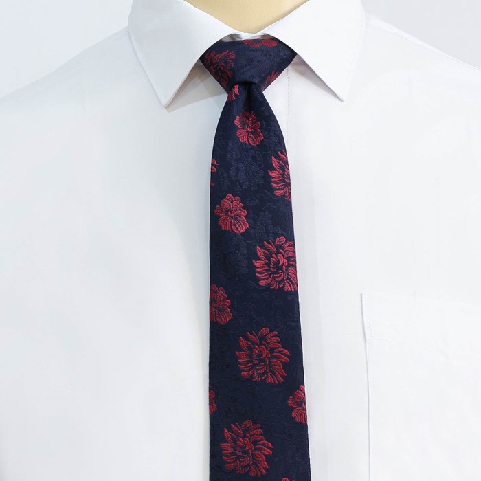 Tie and skin set of crimson crimson flower design code T01-07-1230D