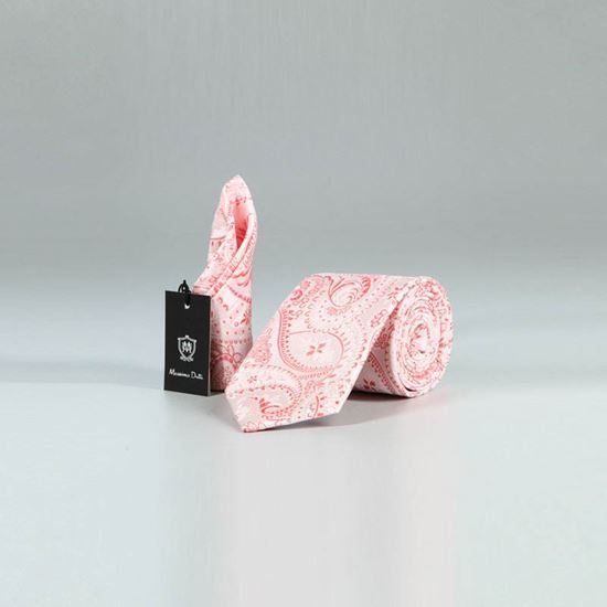 ست کراوات و پوشت طرح بته جقه صورتی کد T01-07-2129