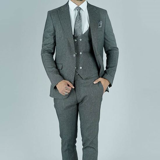 کت و شلوار مردانه سوزنی زمینه نقره ای