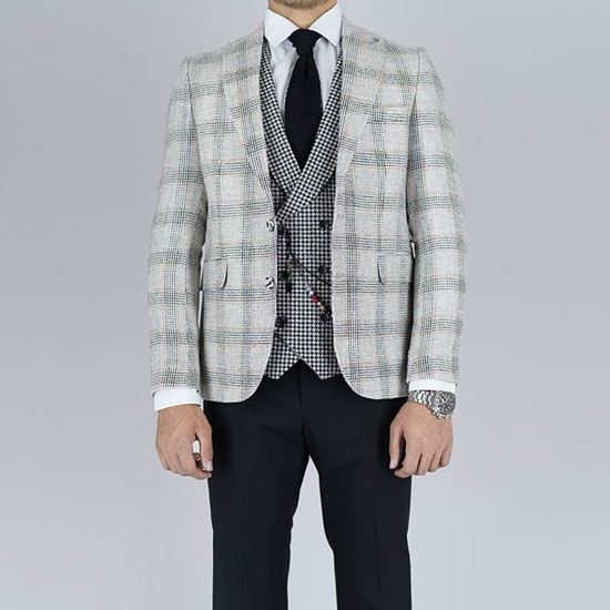 کت  و شلوار مردانه مدل چهار خانه درشت