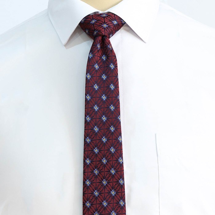 Macclesfield blue crimson tie and leather set code T01-07-3008
